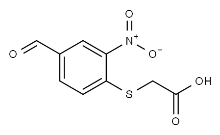 (4-甲酰基-2-硝基苯基)硫烷基]乙酸 结构式