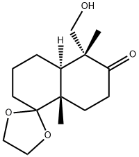 Spiro[1,3-dioxolane-2,1'(2'H)-naphthalen]-6'(5'H)-one, hexahydro-5'-(hydroxymethyl)-5',8'a-dimethyl-, (4'aR,5'R,8'aS)- 结构式