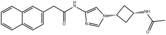 2-Naphthaleneacetamide, N-[1-[cis-3-(acetylamino)cyclobutyl]-1H-imidazol-4-yl]- 结构式