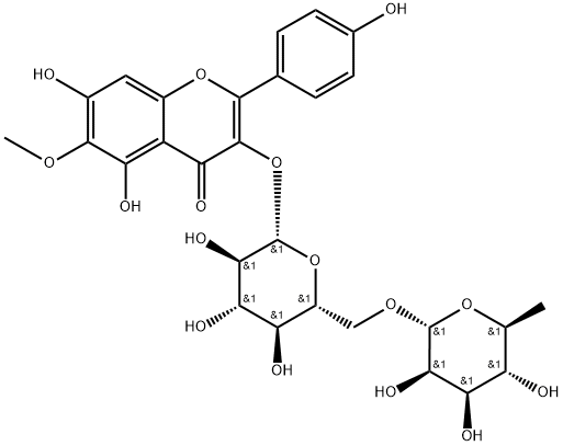 3,4',5,7-四羟基-6-甲氧基黄酮 3-O-BETA-D-芸香糖苷 结构式