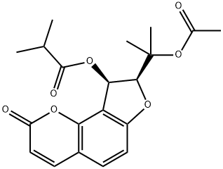 (2'S,3'R)-3'-异丁酰氧基-O-乙酰基-2',3'-二氢山芹醇 结构式