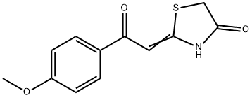 2-[2-(4-甲氧基苯基)-2-氧亚乙基]-4-噻唑烷酮 结构式