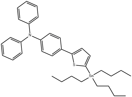 N、N-二苯基-4-(5-(三丁基锡基)噻吩-2-基)苯胺 结构式