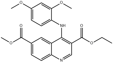 3-O-ethyl 6-O-methyl 4-(2,4-dimethoxyanilino)quinoline-3,6-dicarboxylate 结构式