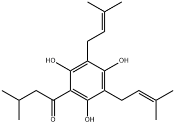 1-Butanone, 3-methyl-1-[2,4,6-trihydroxy-3,5-bis(3-methyl-2-buten-1-yl)phenyl]- 结构式