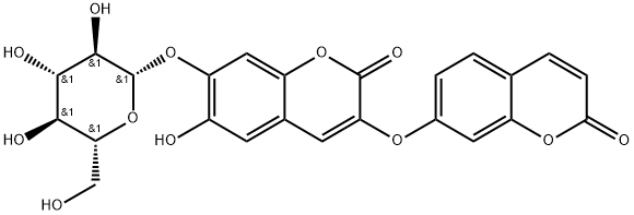 demethyldaphnoretin-7-O-glucoside 结构式