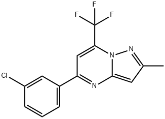 Pyrazolo[1,5-a]pyrimidine, 5-(3-chlorophenyl)-2-methyl-7-(trifluoromethyl)- 结构式