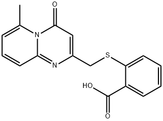 2-[[(6-甲基-4-氧代-4H-吡啶并[1,2-A]嘧啶-2-基)甲基]硫代]苯甲酸 结构式