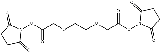 双(2,5-二氧代吡咯烷-1-基)2,2'-(乙烷-1,2-二基双(氧基))二乙酸酯 结构式