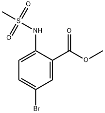 Benzoic acid, 5-bromo-2-[(methylsulfonyl)amino]-, methyl ester 结构式