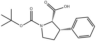 (2S,3S)-1-(叔丁氧羰基)-3-苯基吡咯烷-2-羧酸 结构式