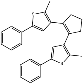 Thiophene, 3,3'-(1-cyclopentene-1,2-diyl)bis[2-methyl-5-phenyl- 结构式