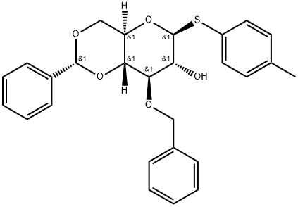 4-Methylphenyl 3-O-benzyl-4,6- O-benzylidene-1-thio-β-D-gluco- pyranoside 结构式