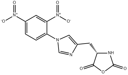 (S)-4-[1-(2,4-DINITRO-PHENYL)-1H-IMIDAZOL-4-YLMETHYL]-OXAZOLIDINE-2,5-DIONE 结构式