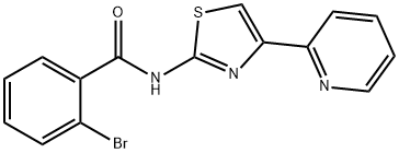 2-溴-N-(4-(吡啶-2-基)噻唑-2-基)苯甲酰胺 结构式