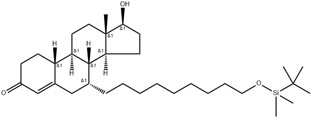 17β-hydroxy-7α-(9-dimethyl-tert-butylsilyloxynonyl)estr-4-en-3-one 结构式