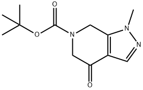 1-甲基-4-氧代-1,4,5,7-四氢-6H-吡唑并[3,4-C]吡啶-6-羧酸叔丁酯 结构式