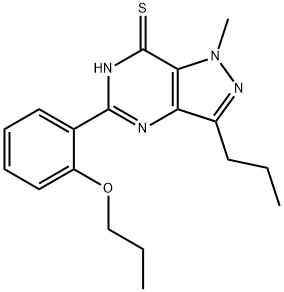 7H-Pyrazolo[4,3-d]pyrimidine-7-thione, 1,6-dihydro-1-methyl-5-(2-propoxyphenyl)-3-propyl- 结构式