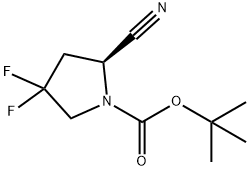 (S)-2-氰基-4,4-二氟吡咯烷-1-羧酸叔丁酯 结构式