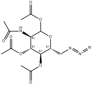 1,3,4-三-O-乙酰基-2-乙酰氨基-2-脱氧-6-叠氮-6-脱氧-D-葡萄糖 结构式