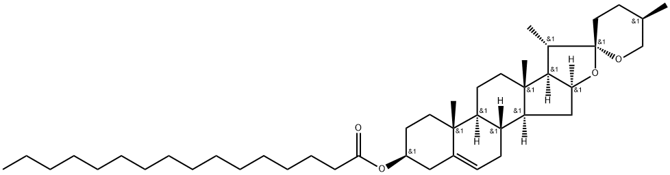 (3Beta, 25R)-spirost-5-en-3-ol hexadecannote 结构式