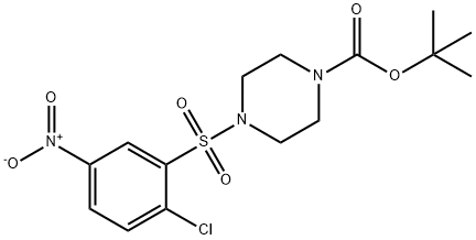 tert-Butyl 4-[(2-chloro-5-nitrobenzene)sulfonyl]piperazine-1-carboxylate 结构式