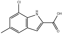 1H-Indole-2-carboxylic acid, 7-chloro-5-methyl- 结构式