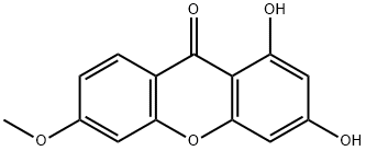 1,3-DIHYDROXY-6-METHOXYXANTHEN-9-ONE 结构式