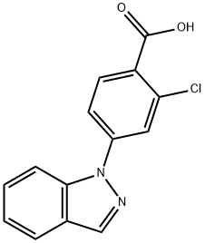 2-chloro-4-(1H-indazol-1-yl)benzoic acid 结构式