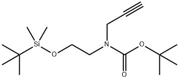 (2-((叔丁基二甲基甲硅烷基)氧基)乙基)(丙-2-炔-1-基)氨基甲酸叔丁酯 结构式