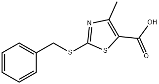 2-(苄基硫基)-4-甲基-1,3-噻唑-5-羧酸 结构式