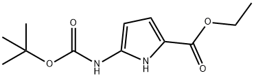 1H-Pyrrole-2-carboxylic acid, 5-[[(1,1-dimethylethoxy)carbonyl]amino]-, ethyl ester 结构式