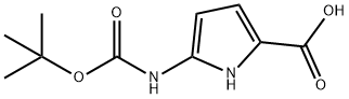 1H-Pyrrole-2-carboxylic acid, 5-[[(1,1-dimethylethoxy)carbonyl]amino]- 结构式