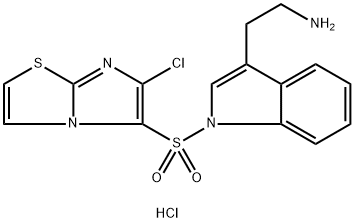 2-[1-[(6-Chloroimidazo[2,1-b][1,3]thiazol-5-yl)sulfonyl]-1H-indol-3-yl]ethylamine Hydrochloride 结构式