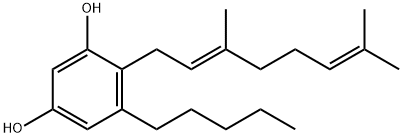 1,3-Benzenediol, 4-[(2E)-3,7-dimethyl-2,6-octadien-1-yl]-5-pentyl- 结构式