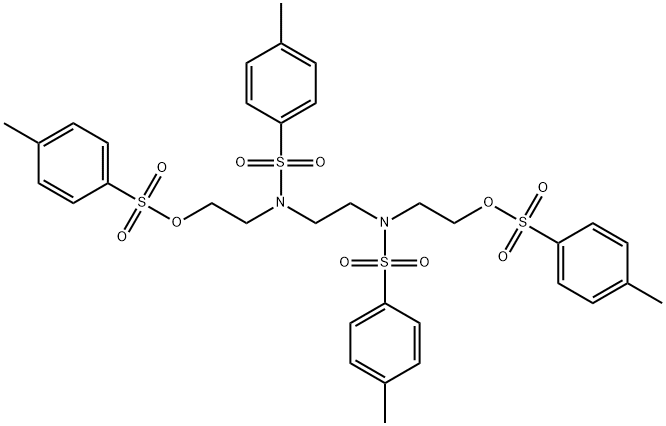 Benzenesulfonamide, N,N'-1,2-ethanediylbis[4-methyl-N-[2-[[(4-methylphenyl)sulfonyl]oxy]ethyl]- 结构式