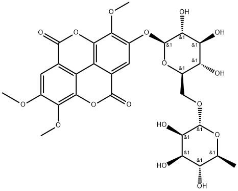 3,7,8-Tri-O-methylellagic acid 2-O-rutinoside 结构式