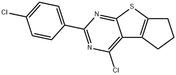5H-Cyclopenta[4,5]thieno[2,3-d]pyrimidine, 4-chloro-2-(4-chlorophenyl)-6,7-dihydro- 结构式