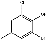 2-溴-6-氯-4-甲基苯酚 结构式