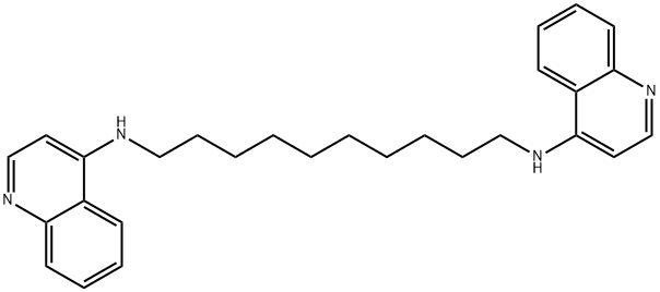 N1,N10-二(喹啉-4-基)癸烷-1,10-二胺 结构式