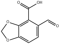 1,3-Benzodioxole-4-carboxylic acid, 5-formyl- 结构式