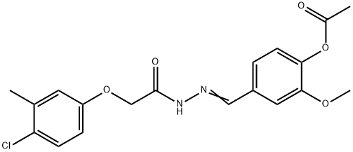 4-{2-[(4-chloro-3-methylphenoxy)acetyl]carbonohydrazonoyl}-2-methoxyphenyl acetate 结构式