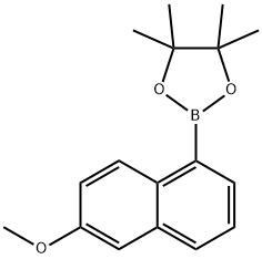 2-(6-甲氧基萘-1-基)-4,4,5,5-四甲基-1,3,2-二氧苯甲醛 结构式