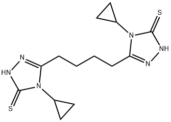 4-cyclopropyl-3-[4-(4-cyclopropyl-5-sulfanylidene-1H-1,2,4-triazol-3-yl)butyl]-1H-1,2,4-triazole-5-thione 结构式