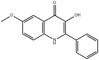 3-Hydroxy-6-methoxy-2-phenyl-1H-quinolin-4-one 结构式