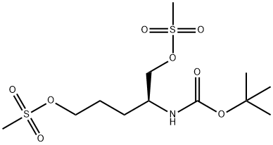 (S)-2-((叔丁氧羰基)氨基)戊烷-1,5-二烷基二甲磺酸酯 结构式