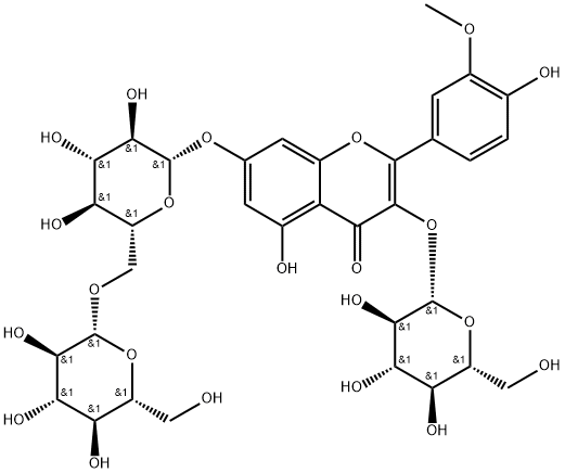 Isorhamnetin 3-O-β-D-glucose-7-O-β-D-gentiobioside 结构式