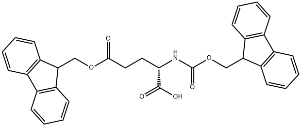 N-α(FMOC)-L-glutamic acid α-fluorenylmethyl ester 结构式