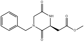 2-Piperazineacetic acid, 3,6-dioxo-4-(phenylmethyl)-, methyl ester, (2S)- 结构式