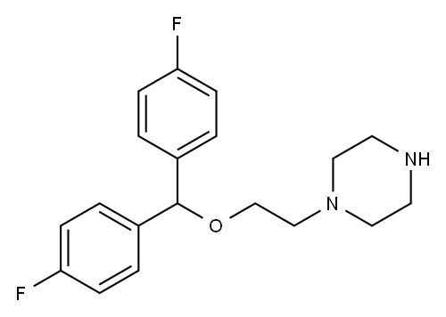 Piperazine, 1-[2-[bis(4-fluorophenyl)methoxy]ethyl]- 结构式